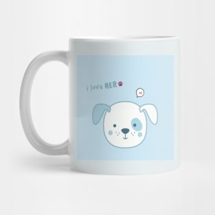 'Cute Animal Couple Classic Logo Design for Couples - Loyal Puppy Edition' Mug